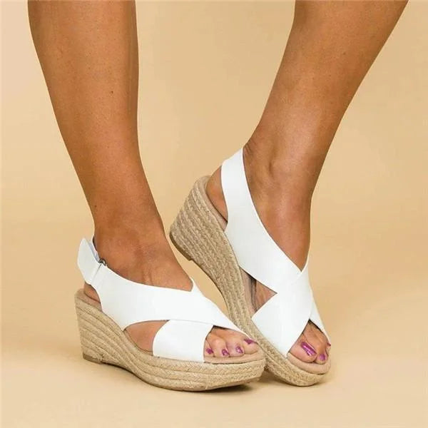 Mia | Chic Crossover Wedge Sandals for Women 0