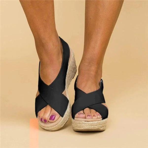 Mia | Chic Crossover Wedge Sandals for Women 1