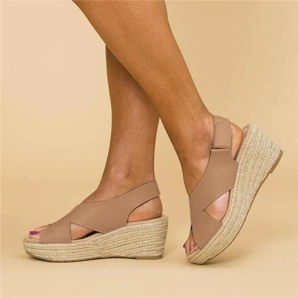 Mia | Chic Crossover Wedge Sandals for Women 2
