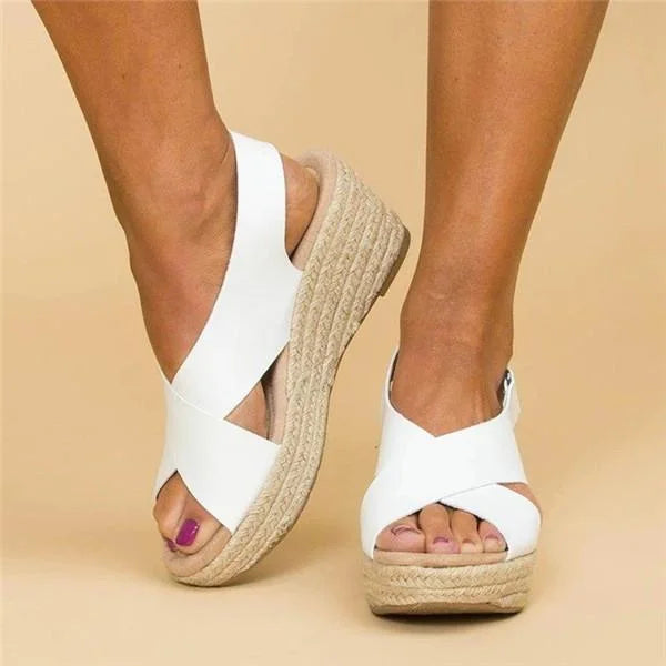 Mia | Chic Crossover Wedge Sandals for Women 3
