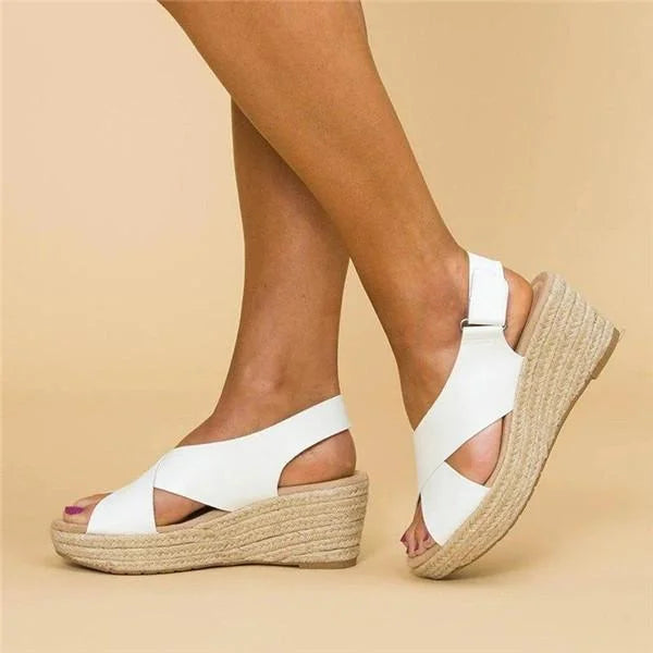 Mia | Chic Crossover Wedge Sandals for Women 4