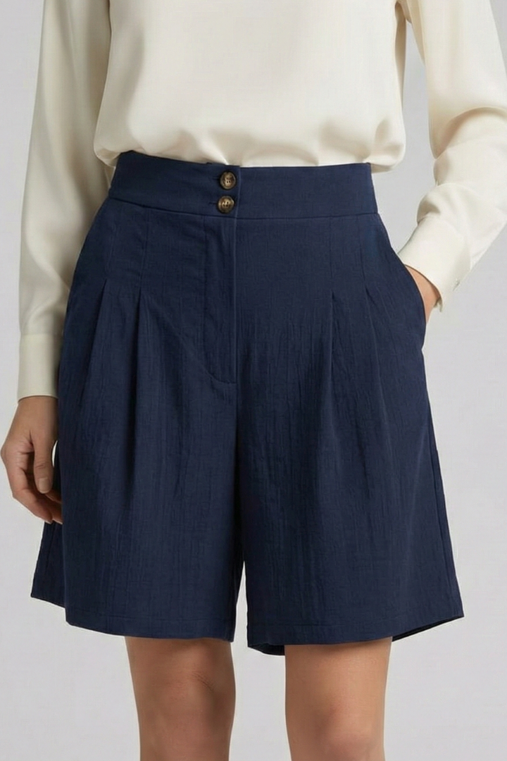 Mia | Chic High Waist Button Shorts 10