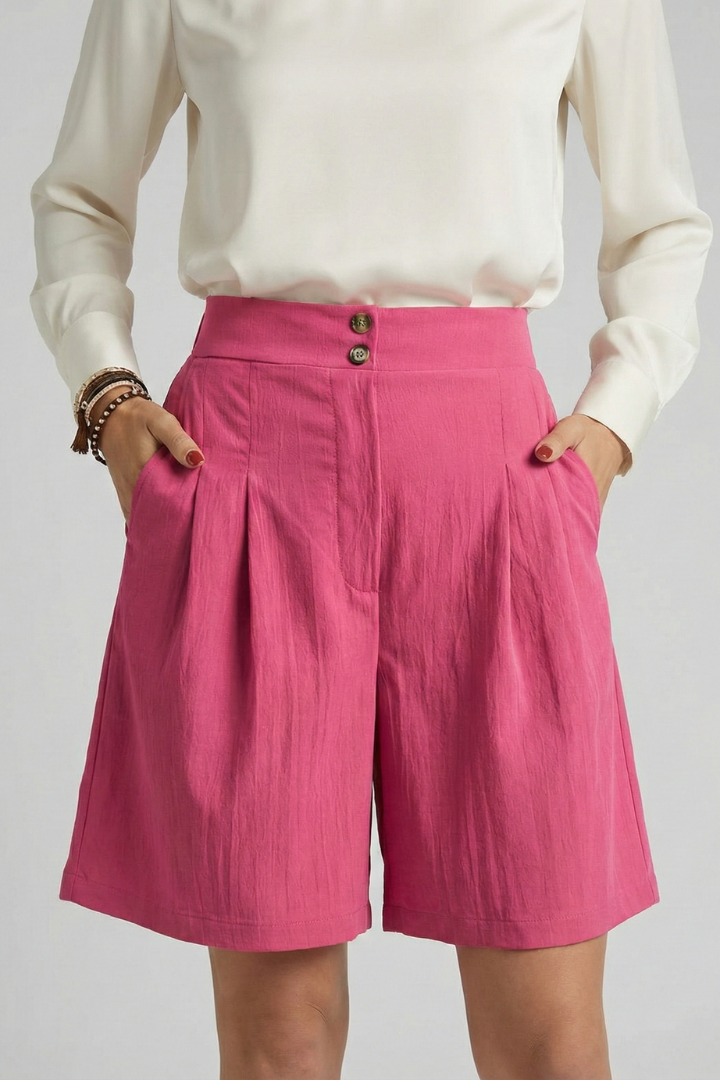 Mia | Chic High Waist Button Shorts 12