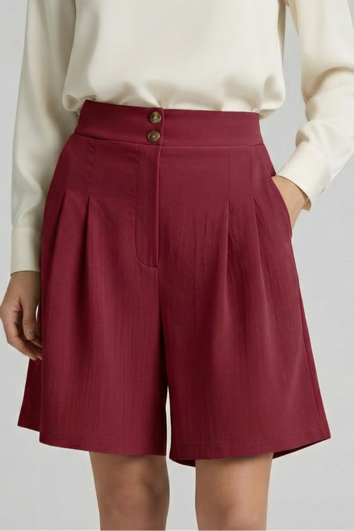 Mia | Chic High Waist Button Shorts 13