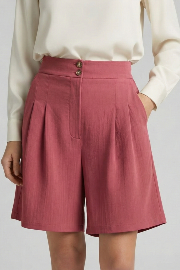 Mia | Chic High Waist Button Shorts 14
