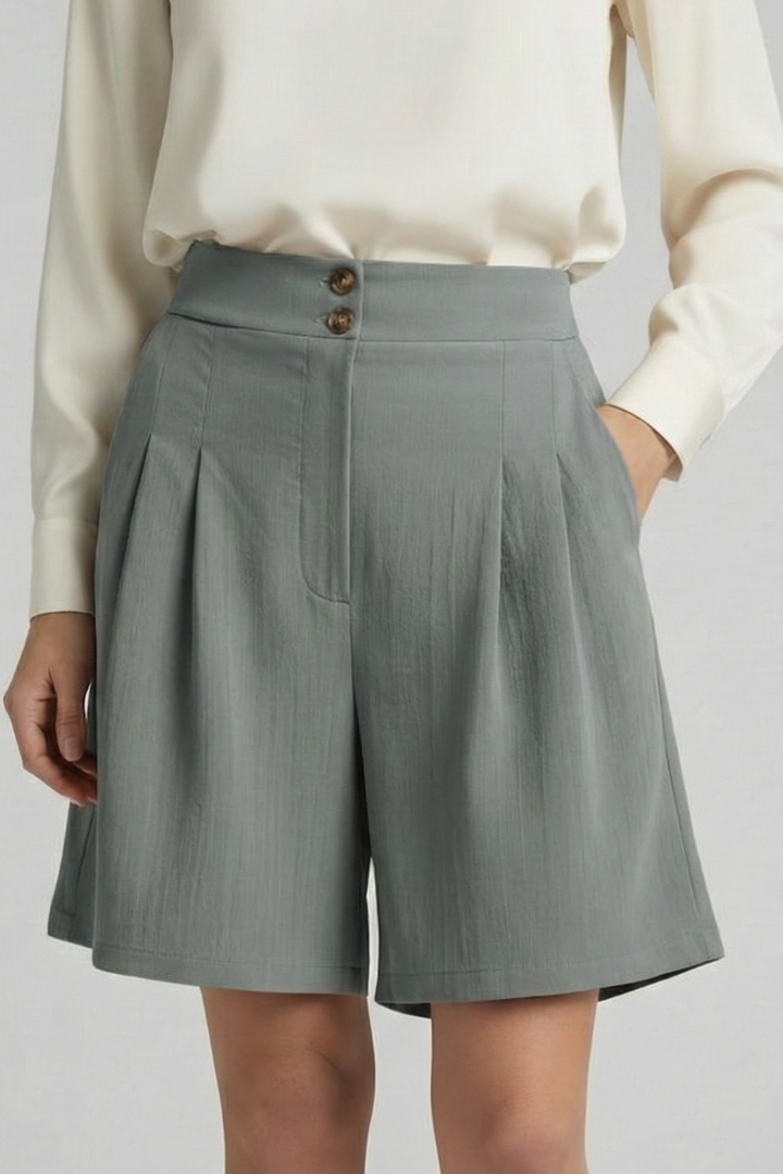 Mia | Chic High Waist Button Shorts 6