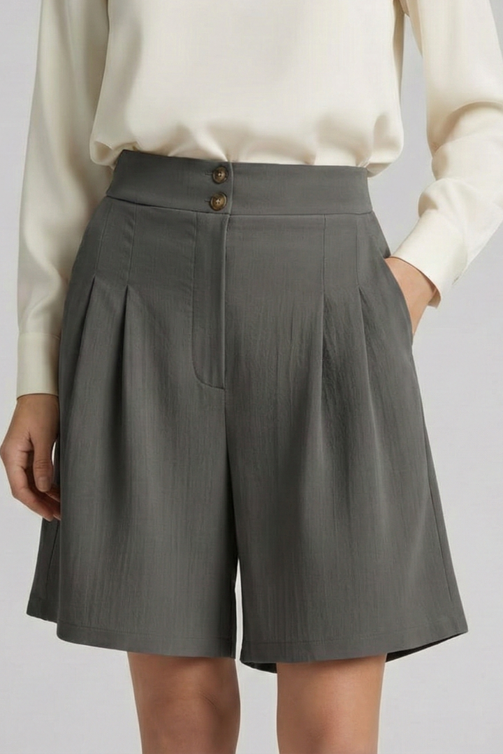 Mia | Chic High Waist Button Shorts 7