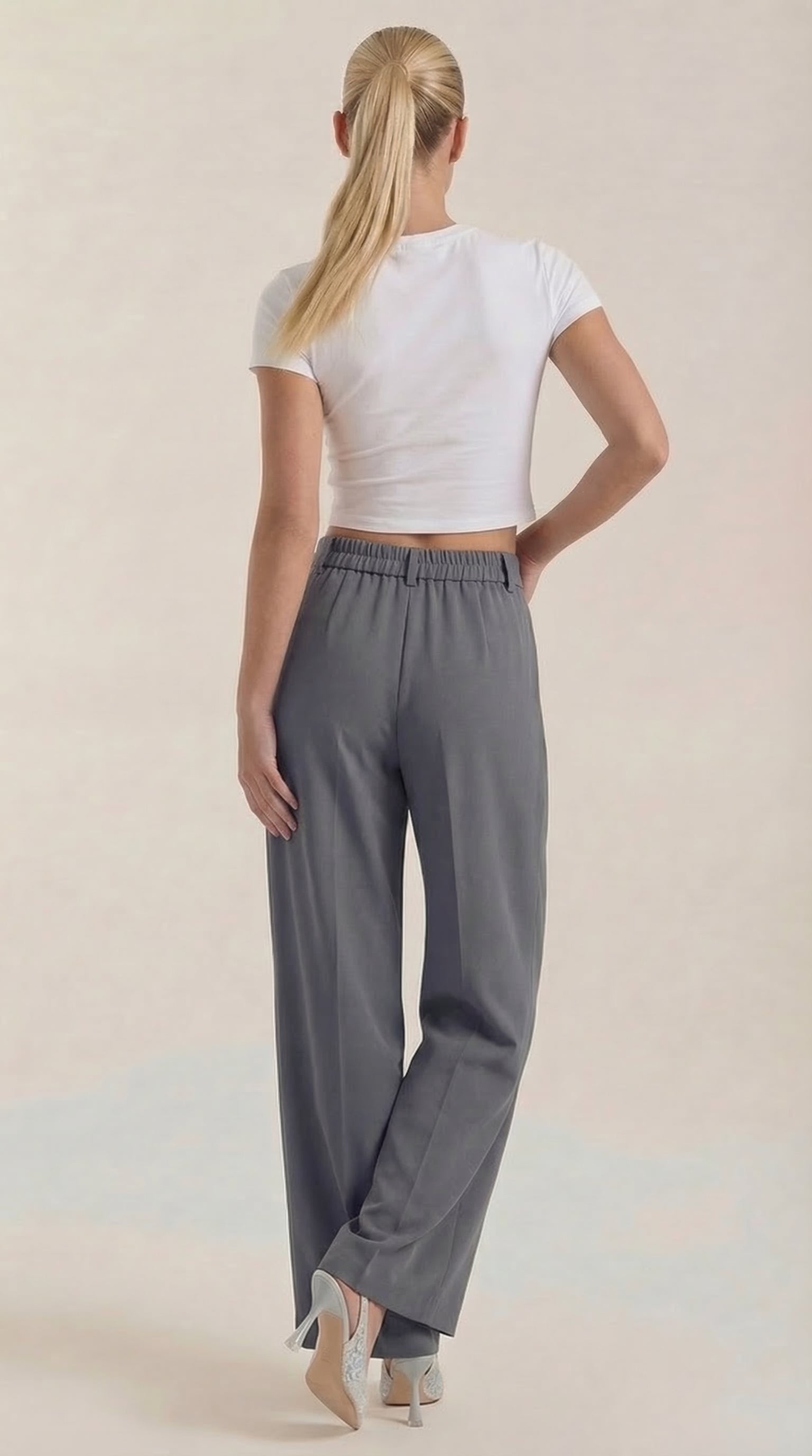 Mia | Chic High Waisted Black Wide Leg Pants 3