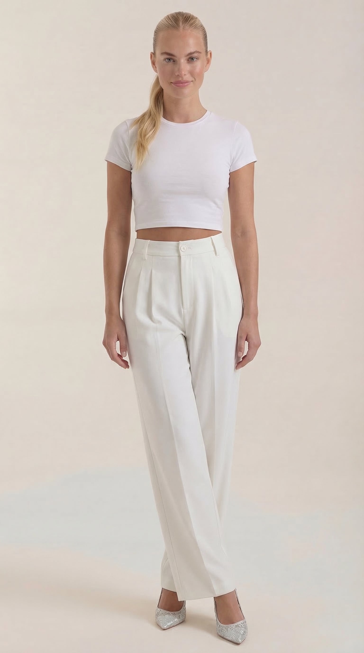 Mia | Chic High Waisted Black Wide Leg Pants 4