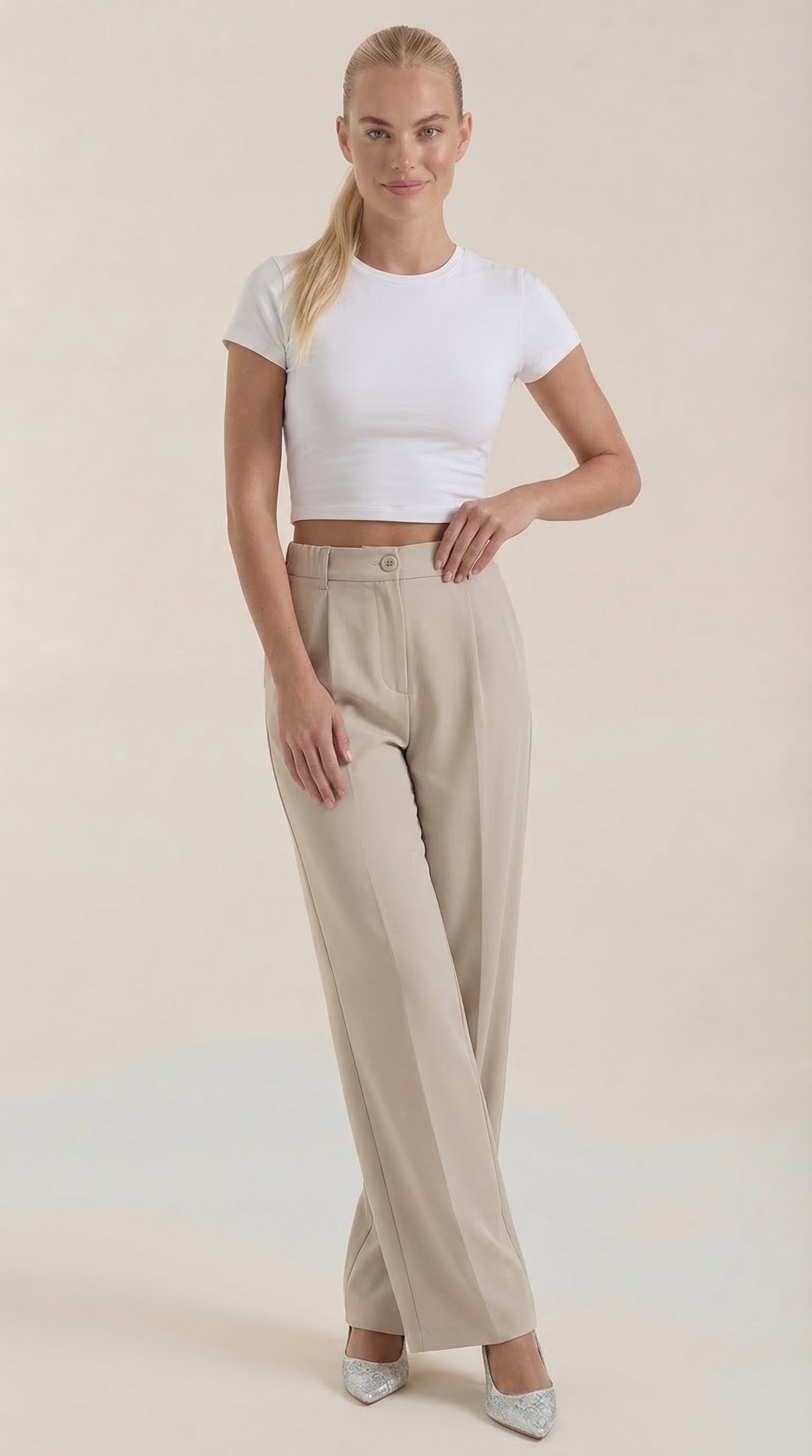 Mia | Chic High Waisted Black Wide Leg Pants 6