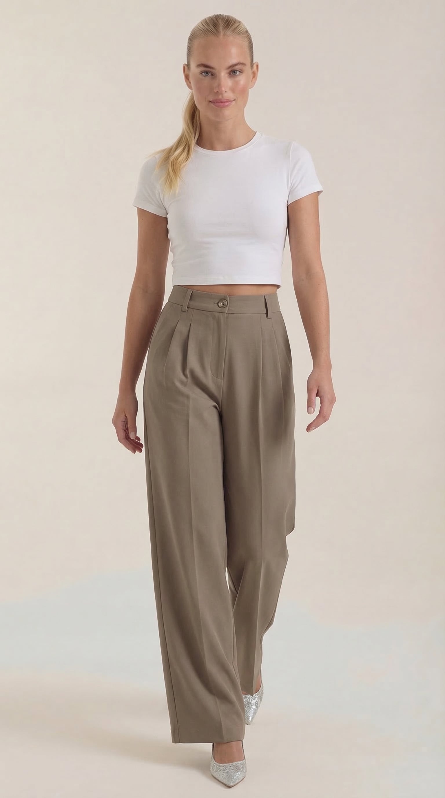 Mia | Chic High Waisted Black Wide Leg Pants 8