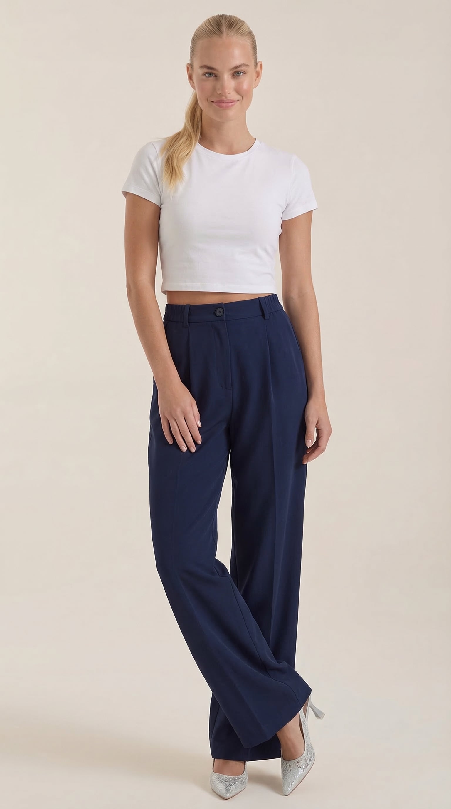 Mia | Chic High Waisted Black Wide Leg Pants 9
