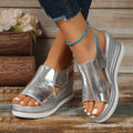 Mia | Chic Metallic Crossover Wedge Sandals for Women 0