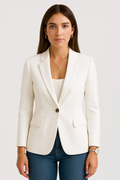 Mia | Chic Slim Fit White Blazer for Women 0