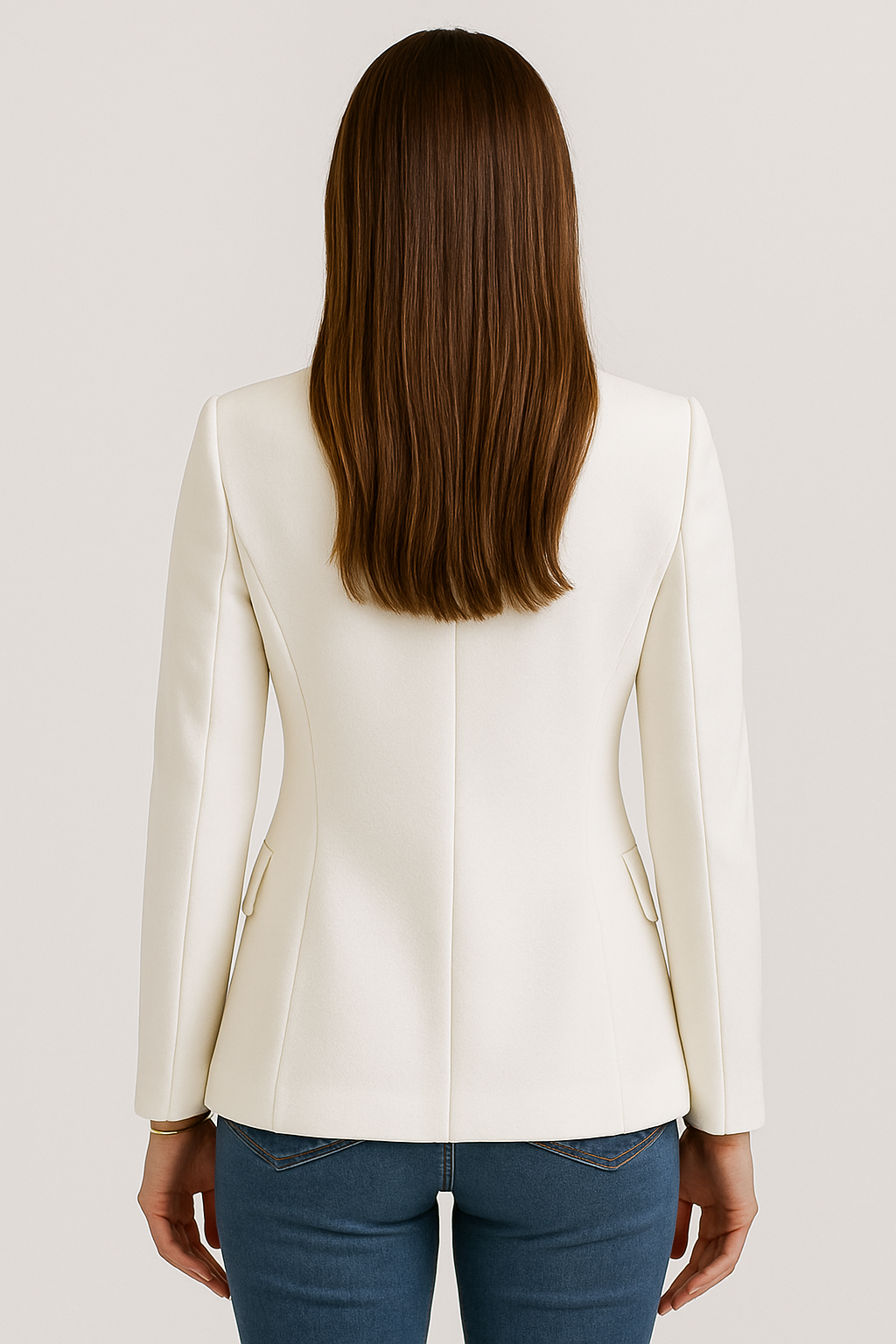 Mia | Chic Slim Fit White Blazer for Women 2