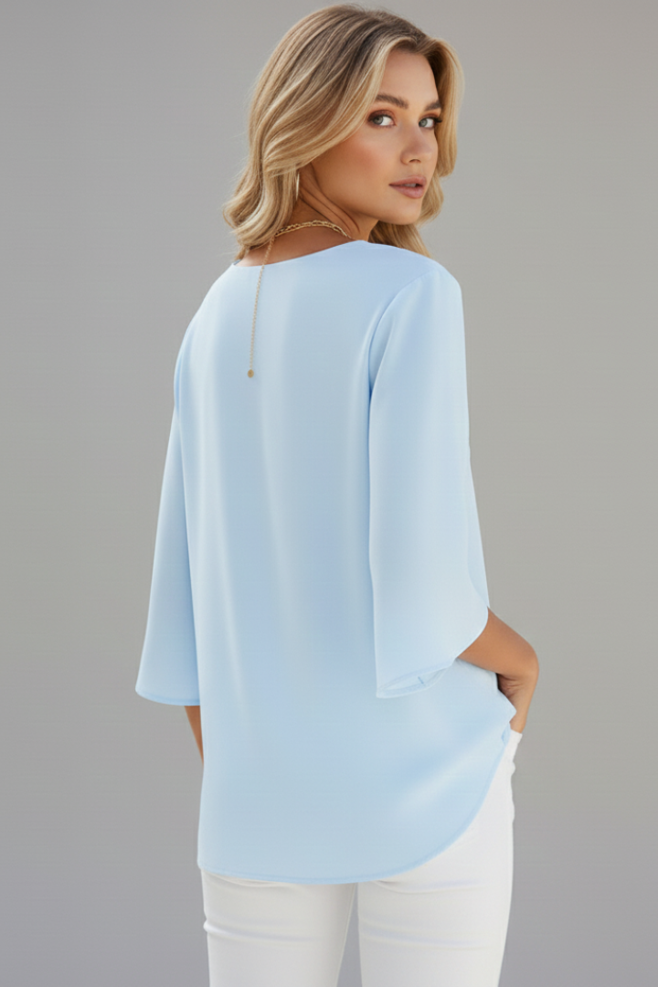 Mia | Chic White Blouse with Short Sleeves for Summer 3