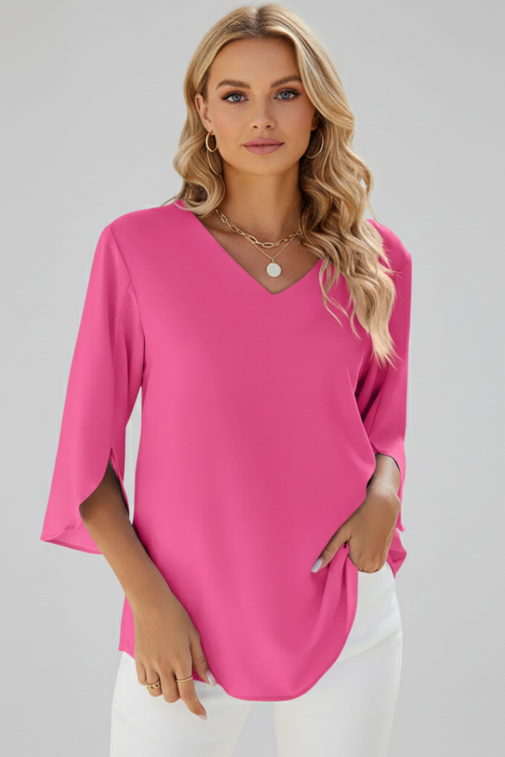Mia | Chic White Blouse with Short Sleeves for Summer 7