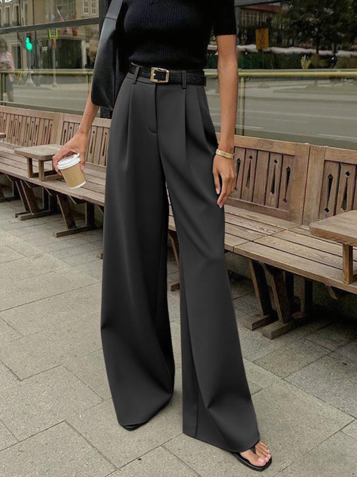 Mia | Chic Wide-Leg High-Waist Women's Pants 11