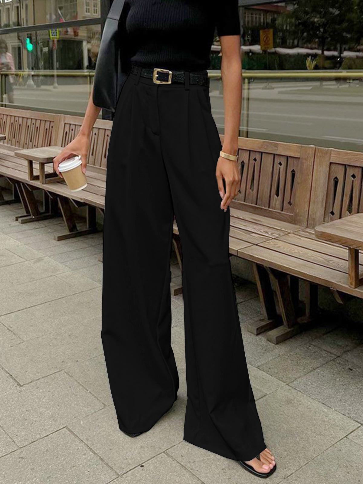 Mia | Chic Wide-Leg High-Waist Women's Pants 4