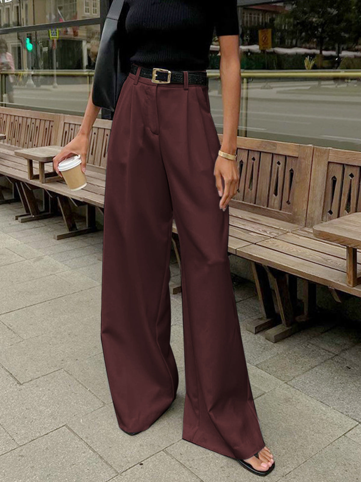 Mia | Chic Wide-Leg High-Waist Women's Pants 6