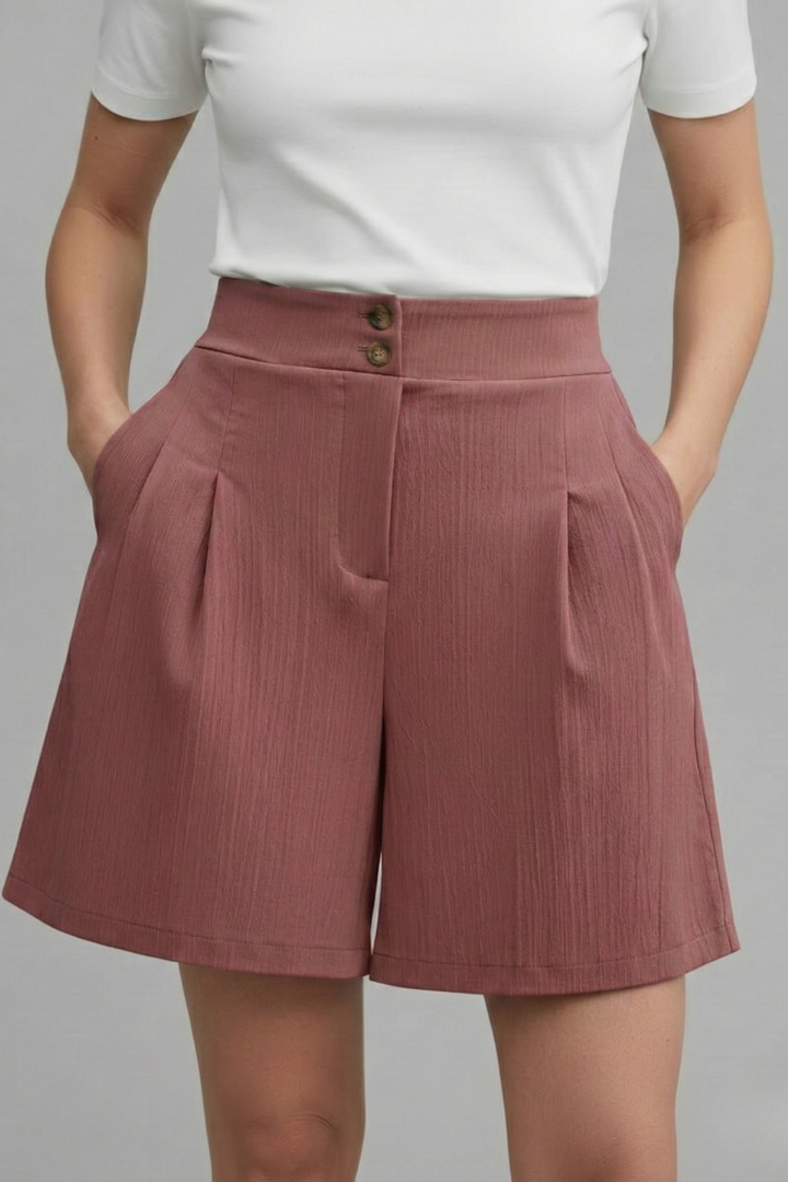 Mia | Classic High Waist Pleated Shorts 10