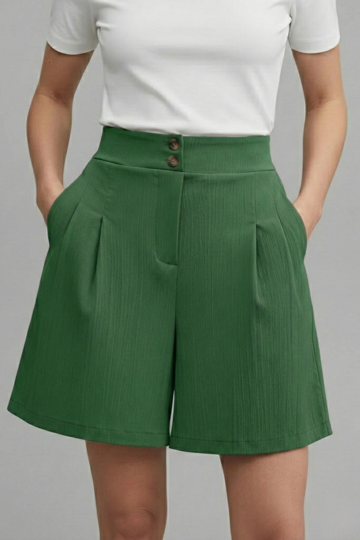 Mia | Classic High Waist Pleated Shorts 11