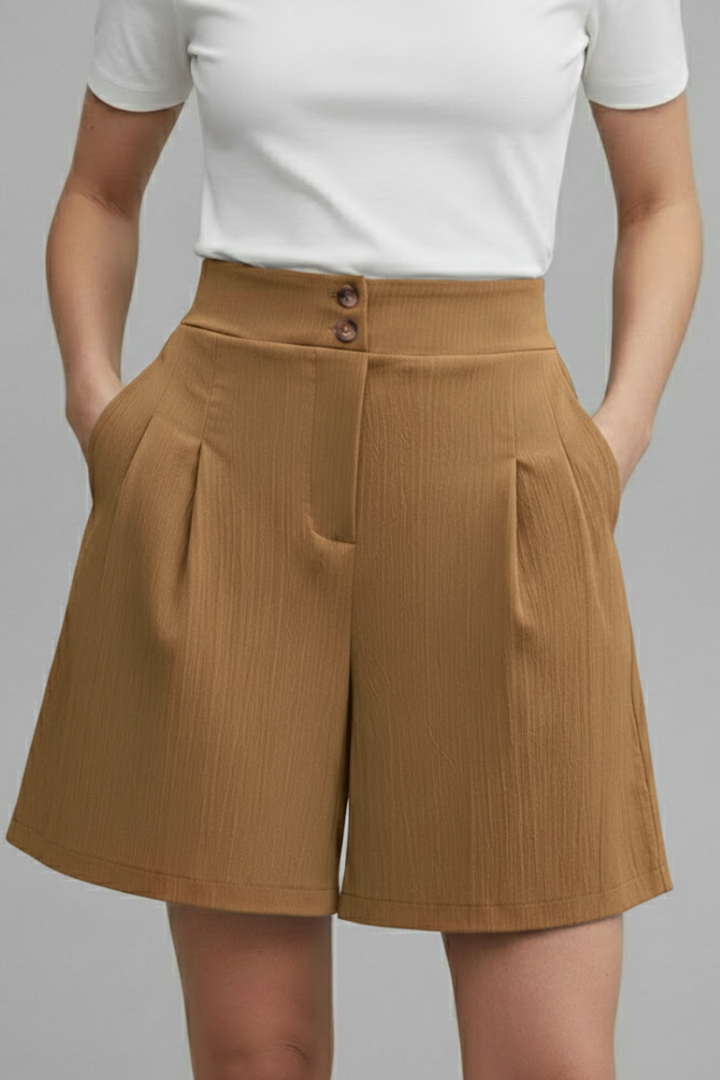 Mia | Classic High Waist Pleated Shorts 5