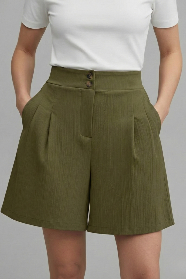 Mia | Classic High Waist Pleated Shorts 6