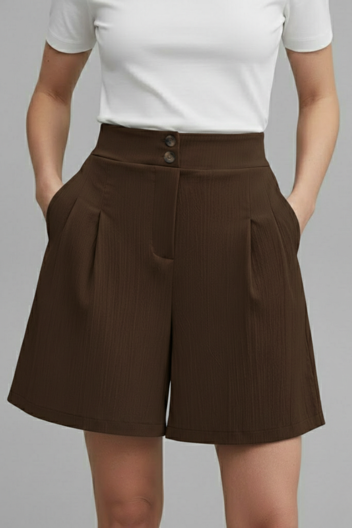 Mia | Classic High Waist Pleated Shorts 7