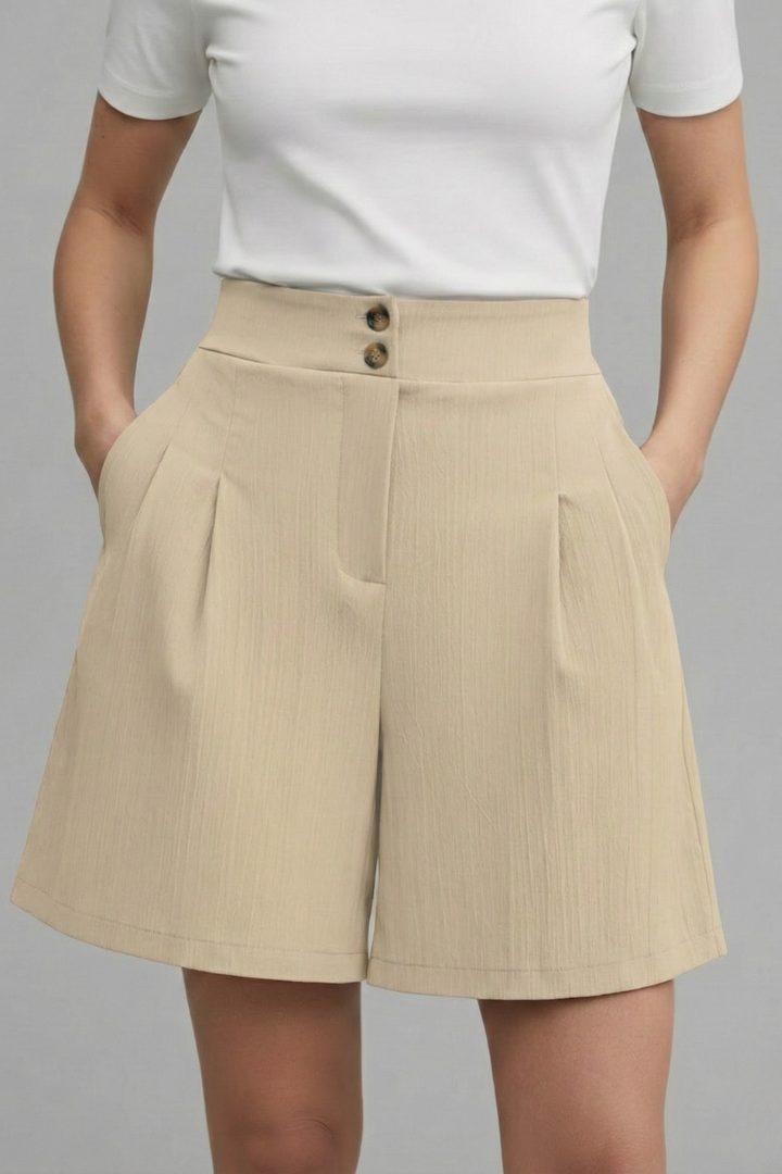 Mia | Classic High Waist Pleated Shorts 8