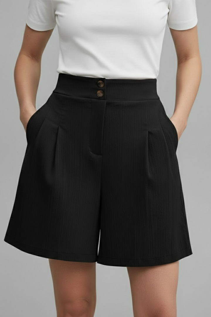 Mia | Classic High Waist Pleated Shorts 9