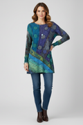 Mia | Colorful Casual Tunic Top with Ribbed Cuffs 0