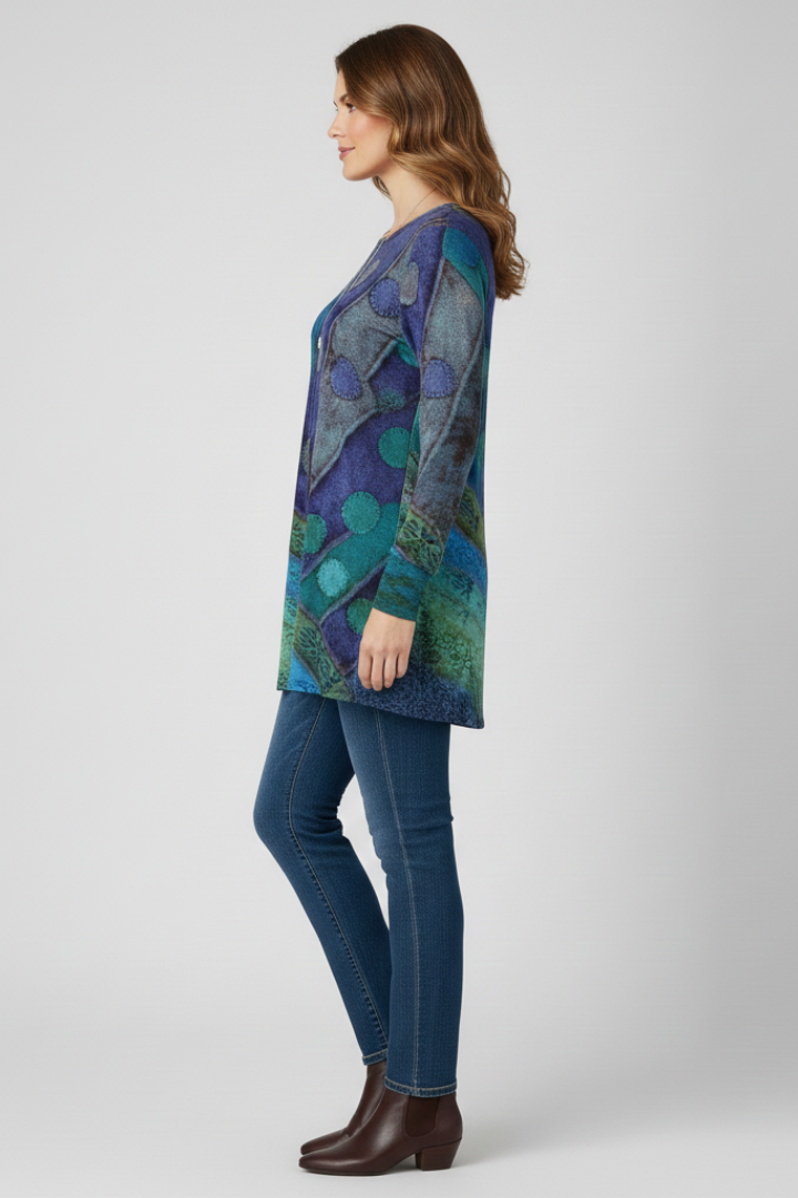 Mia | Colorful Casual Tunic Top with Ribbed Cuffs 2