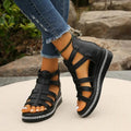 Mia | Edgy Rhinestone Gladiator Flat Sandals 0