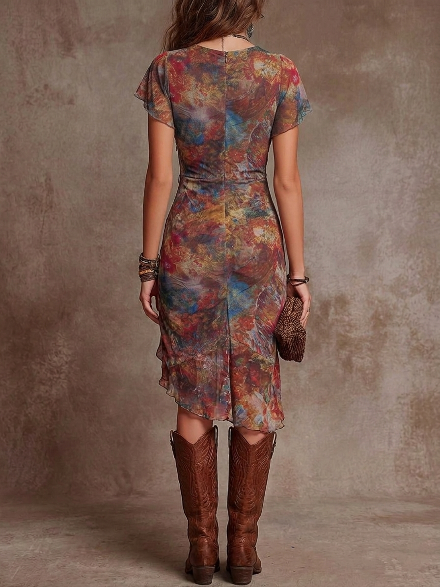 Mia | Elegant Artistic Midi Dress 2