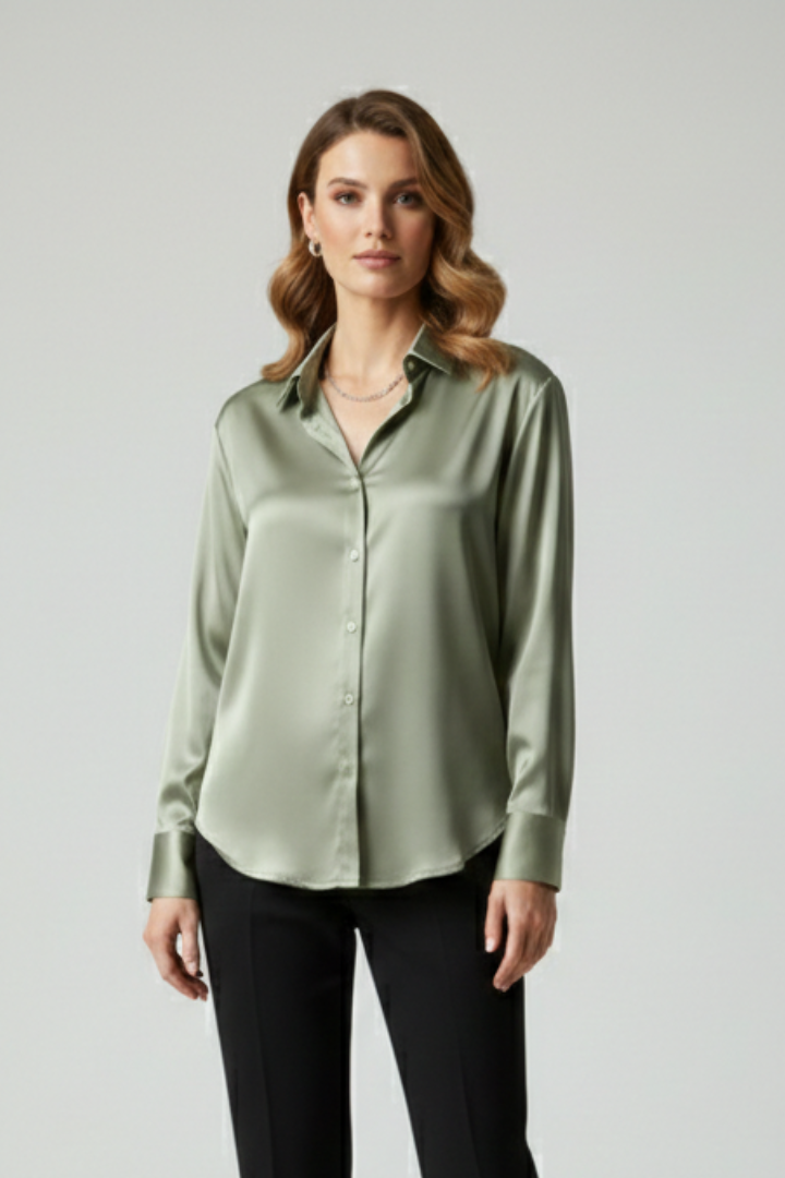 Mia | Elegant Button-Up Collared Shirt with Long Sleeves 3