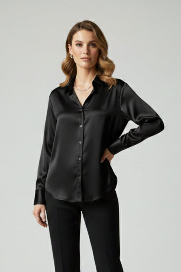 Mia | Elegant Button-Up Collared Shirt with Long Sleeves 5