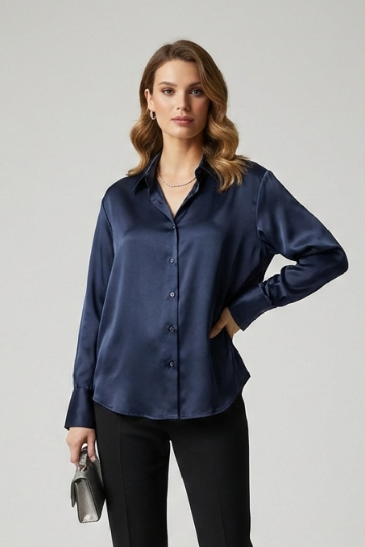 Mia | Elegant Button-Up Collared Shirt with Long Sleeves 8