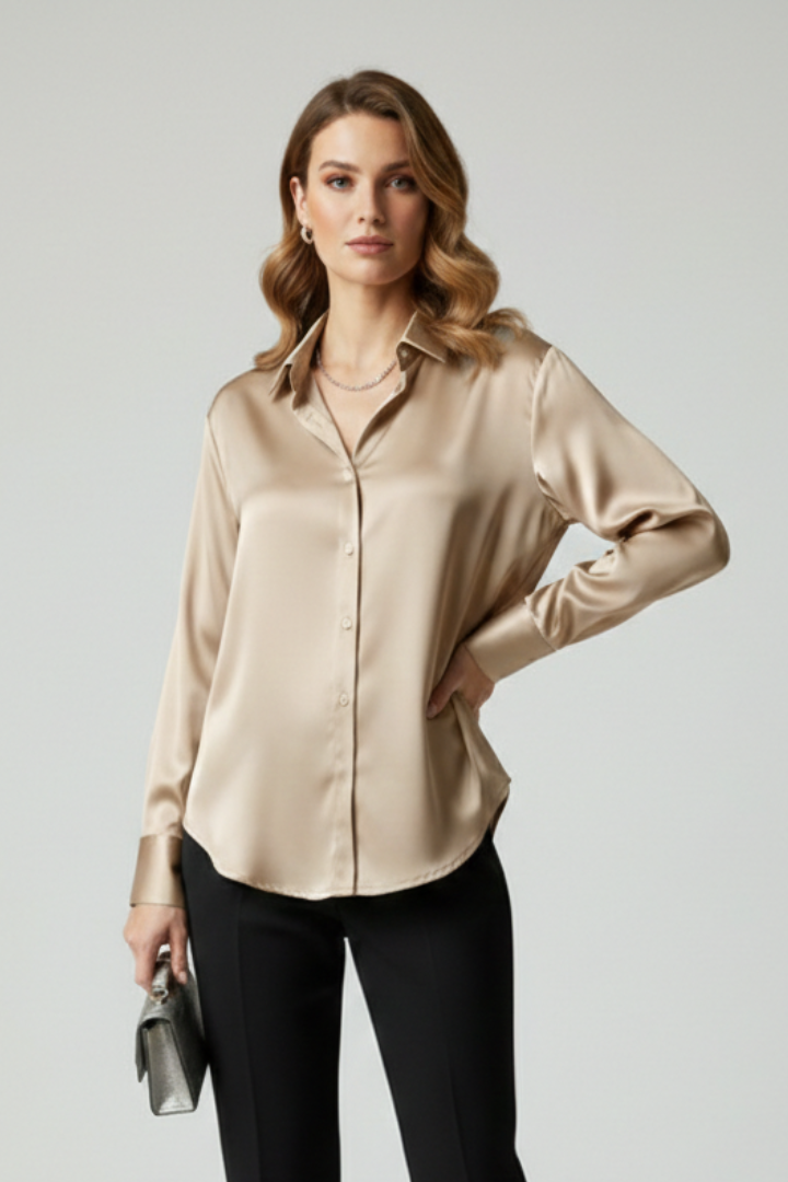 Mia | Elegant Button-Up Collared Shirt with Long Sleeves 9