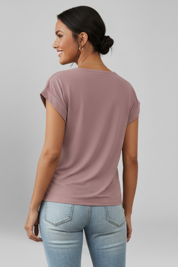 Mia | Elegant Casual Pull-on Blouse with V-Neckline 1