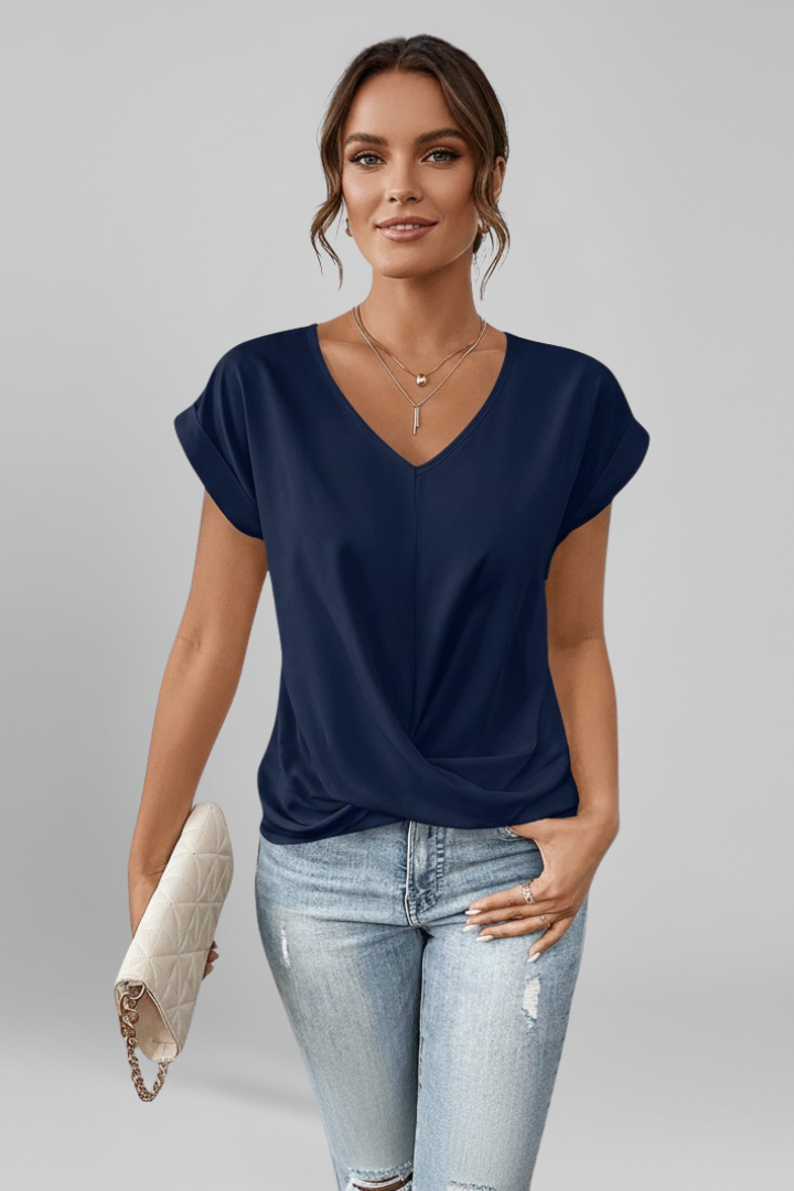 Mia | Elegant Casual Pull-on Blouse with V-Neckline 6