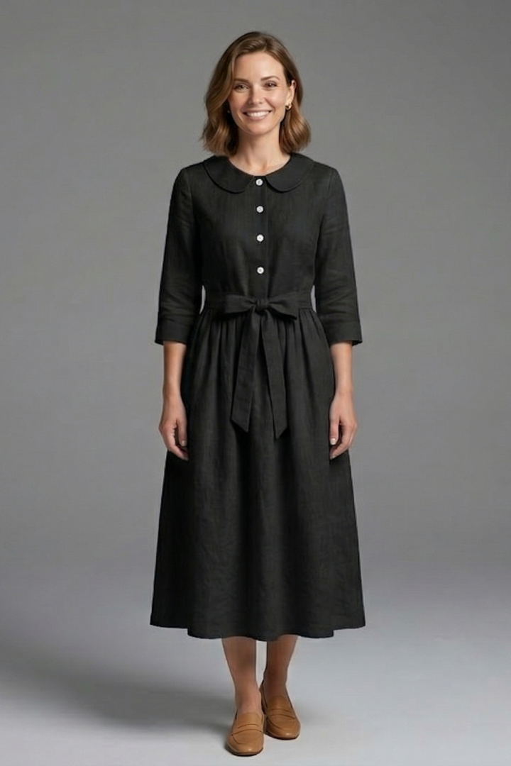 Mia | Elegant Flared Midi Dress with V-Neckline 3