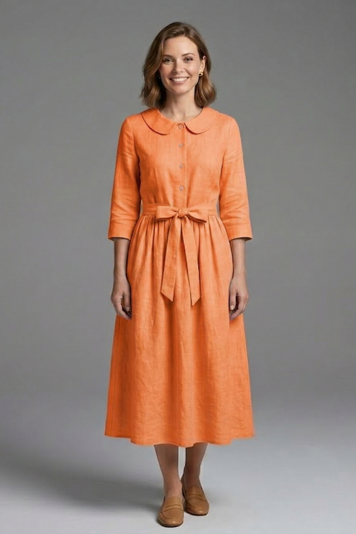Mia | Elegant Flared Midi Dress with V-Neckline 4