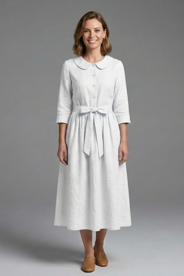 Mia | Elegant Flared Midi Dress with V-Neckline 5