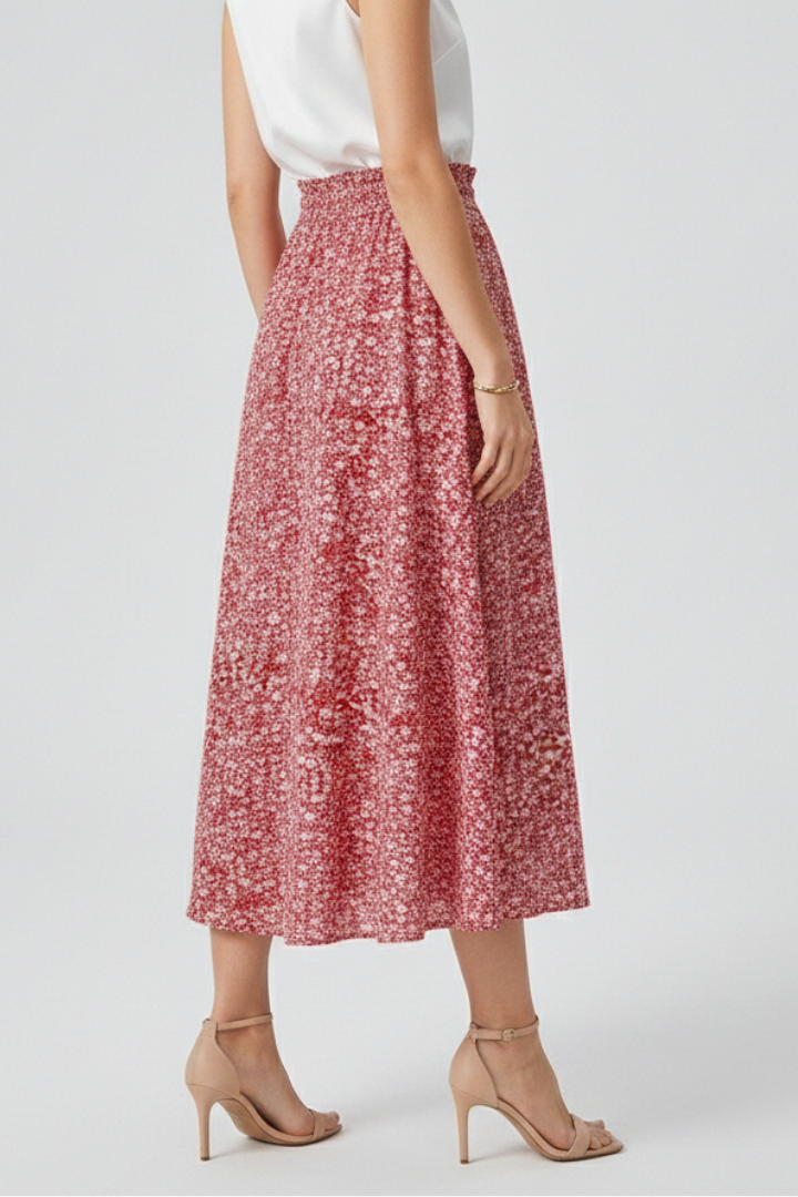 Mia | Elegant High-Rise Midi Skirt with Adjustable Drawstring 1