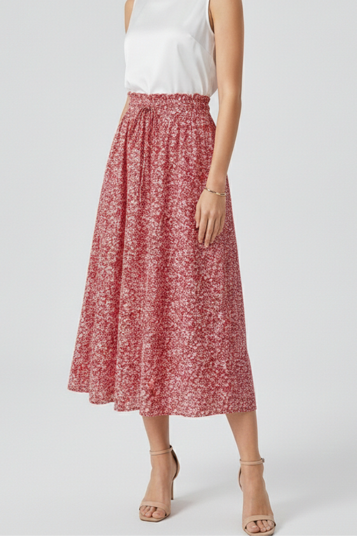 Mia | Elegant High-Rise Midi Skirt with Adjustable Drawstring 2