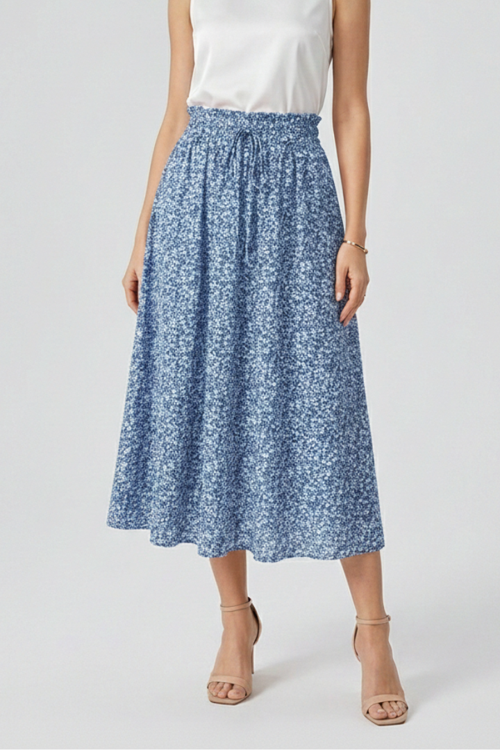 Mia | Elegant High-Rise Midi Skirt with Adjustable Drawstring 5