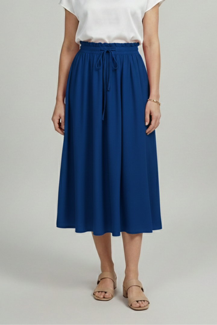 Mia | Elegant High-Rise Midi Skirt with Adjustable Drawstring 9