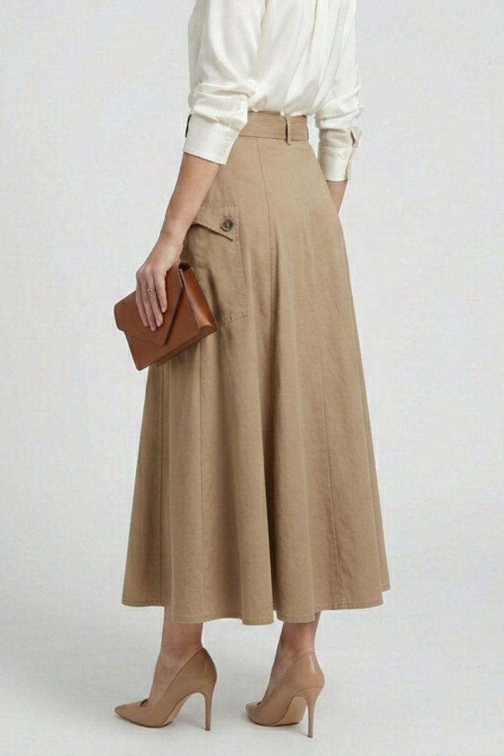 Mia | Elegant High Slit Maxi Skirt with Pockets 1