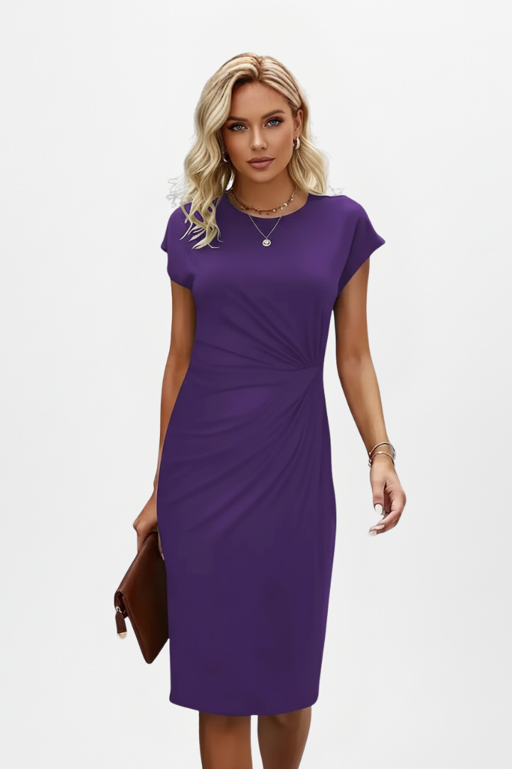 Mia | Elegant Ruched Waist Midi Dress 8